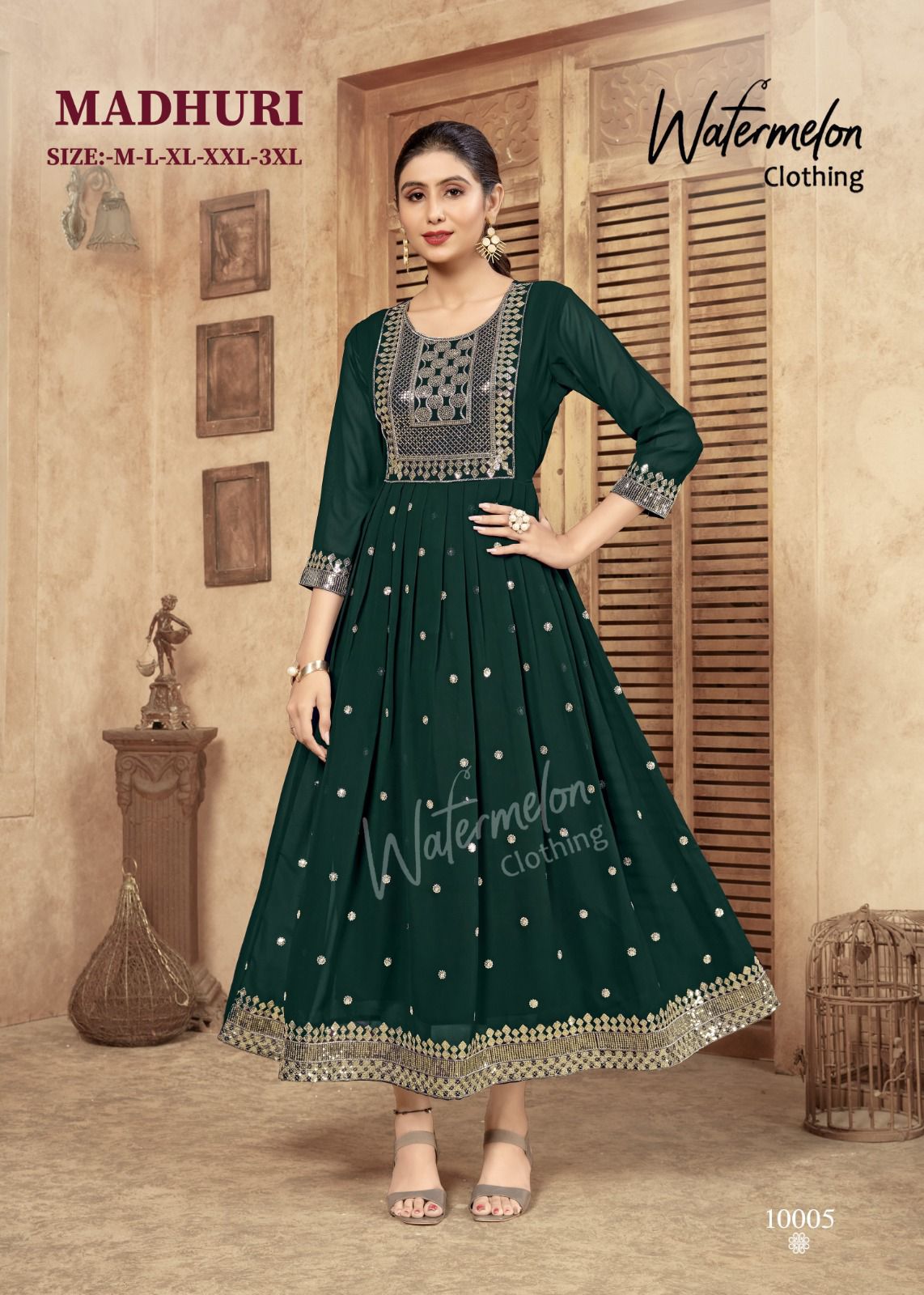 Watermelon Madhuri Long Anarkali Kurtis Catalog
